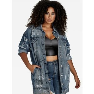 Oversized Distressed Denim Jacket